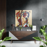 Picasso Style Brushed Aluminium Dibond Wall Art.